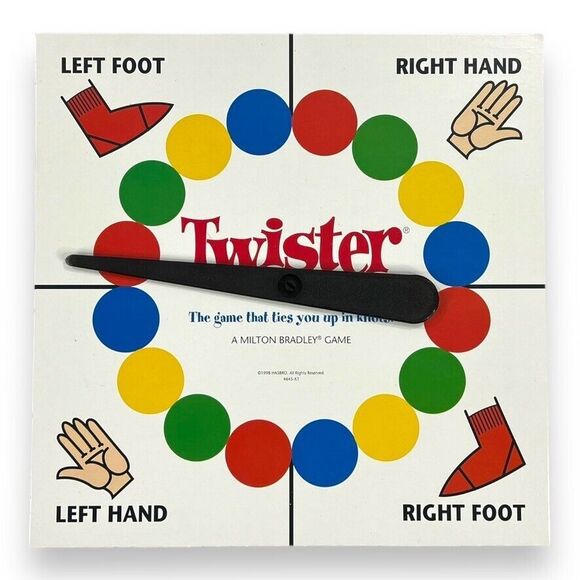 VINTAGE '98 Twister Milton Bradley Party Game Complete w Mat Spinner Instruction - Picture 15 of 16